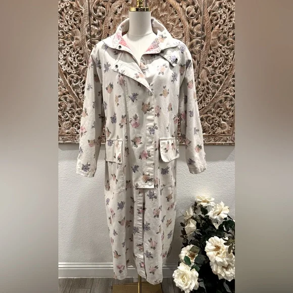 Floral Cream Trench Coat - Picture 1 of 14